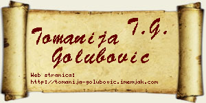 Tomanija Golubović vizit kartica